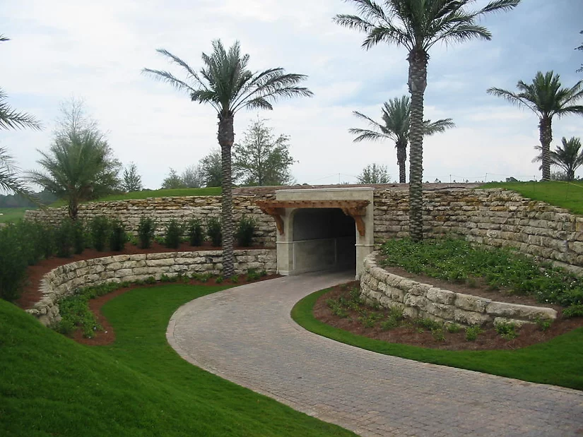 GOLF CART PATH RETAINING WALLS